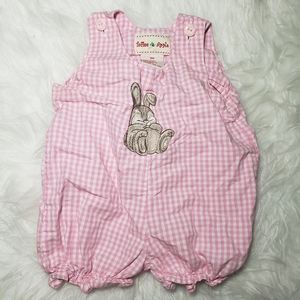 Toffee Apple Baby Girl Bunny Pink Gingham Romper